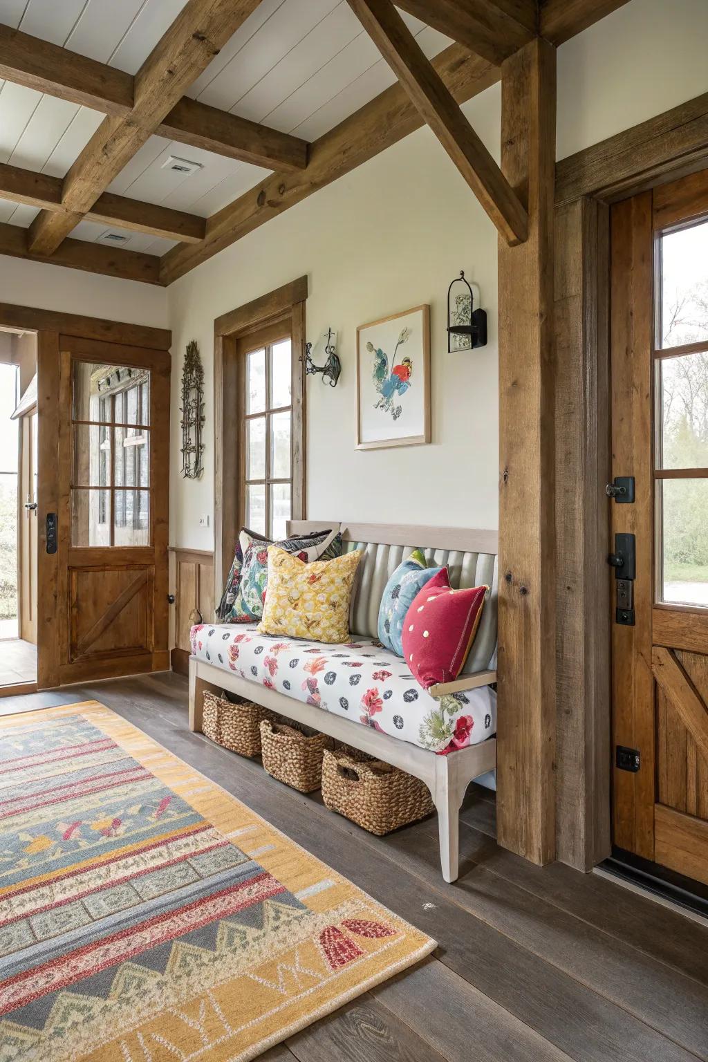 Playful accents on the bench add delight and surprise.