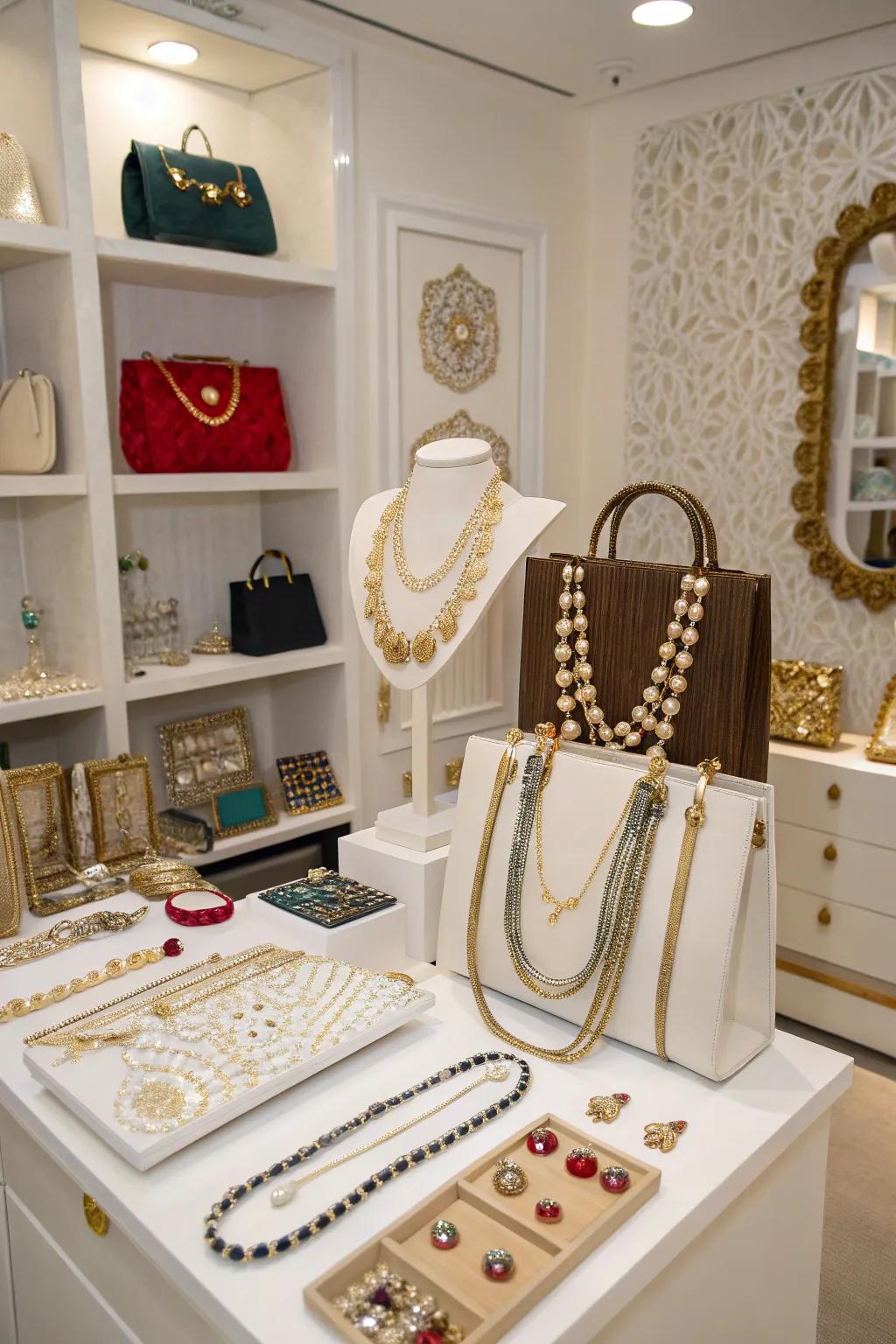 Accessories merge into the design.