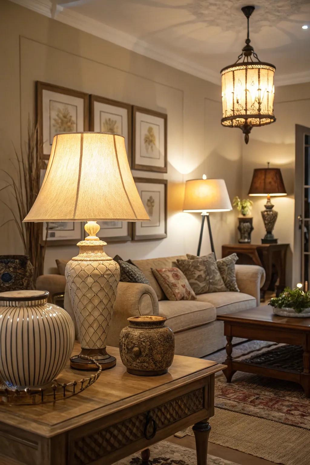 Layered light improves room ambiance and mood.