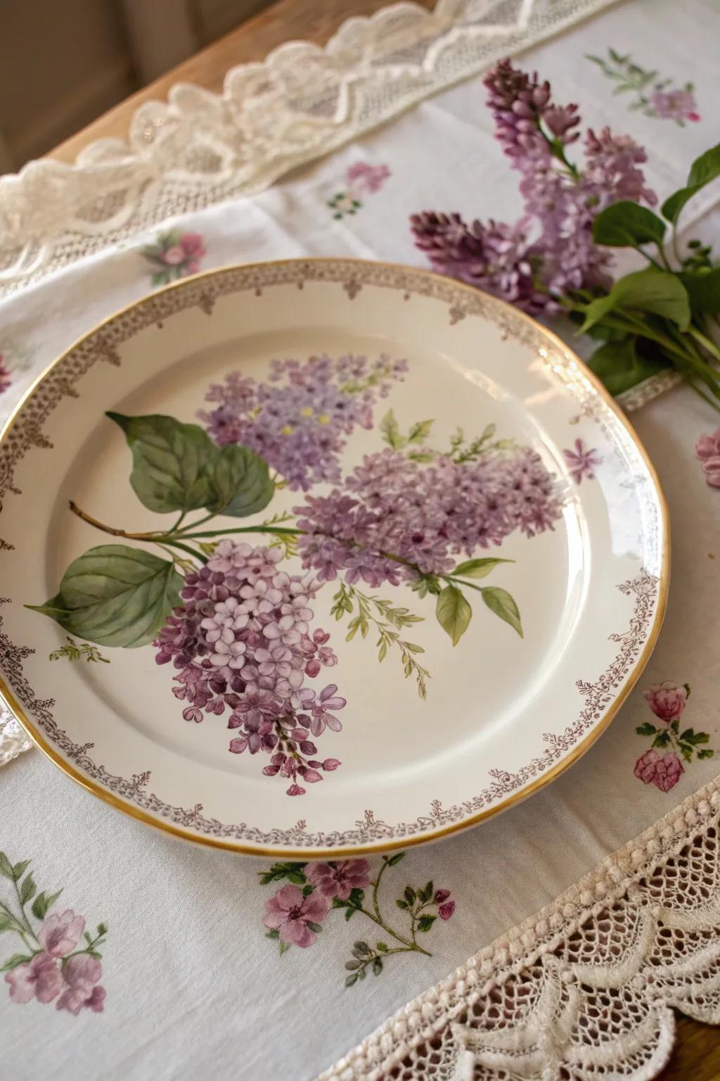 Heavenly lilacs bring a romantic and graceful touch to your plates.