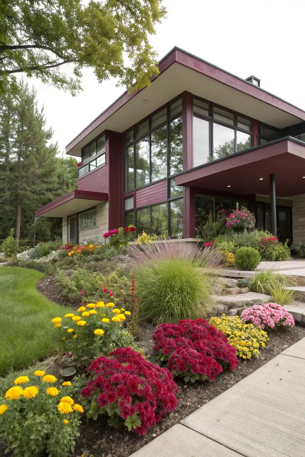 Currant foundations provide an unexpected pop of color.