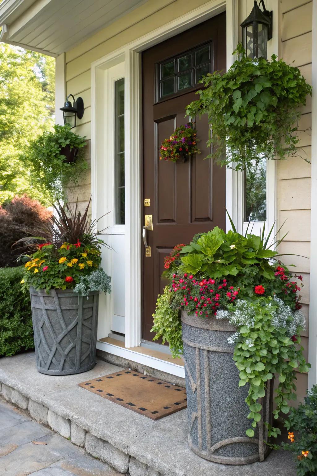 Prioritize style and sustainability by using eco-friendly planters.