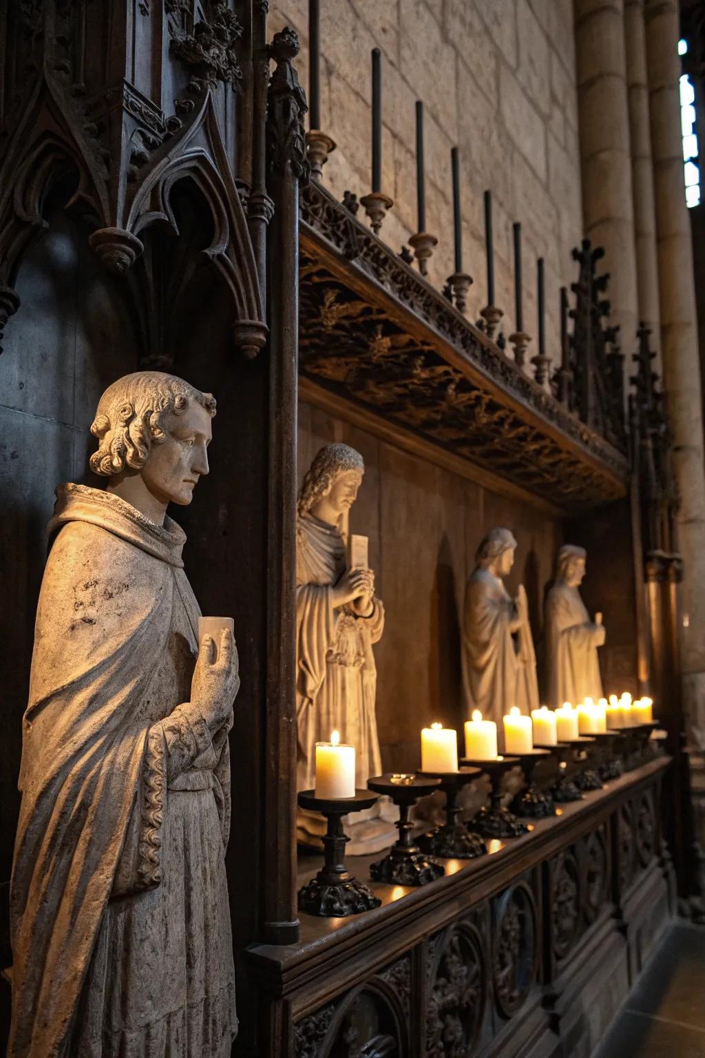 Rock accents that ground your gothic vision.