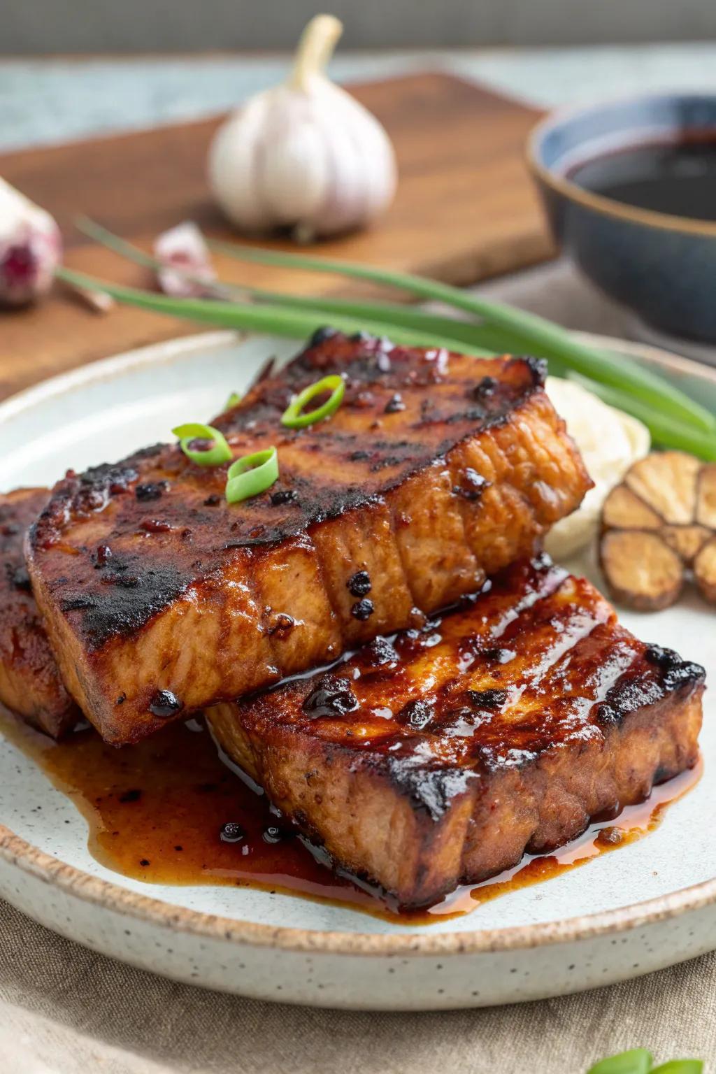 Korean BBQ marinade contributes a rich and complex flavor to grilled fare.