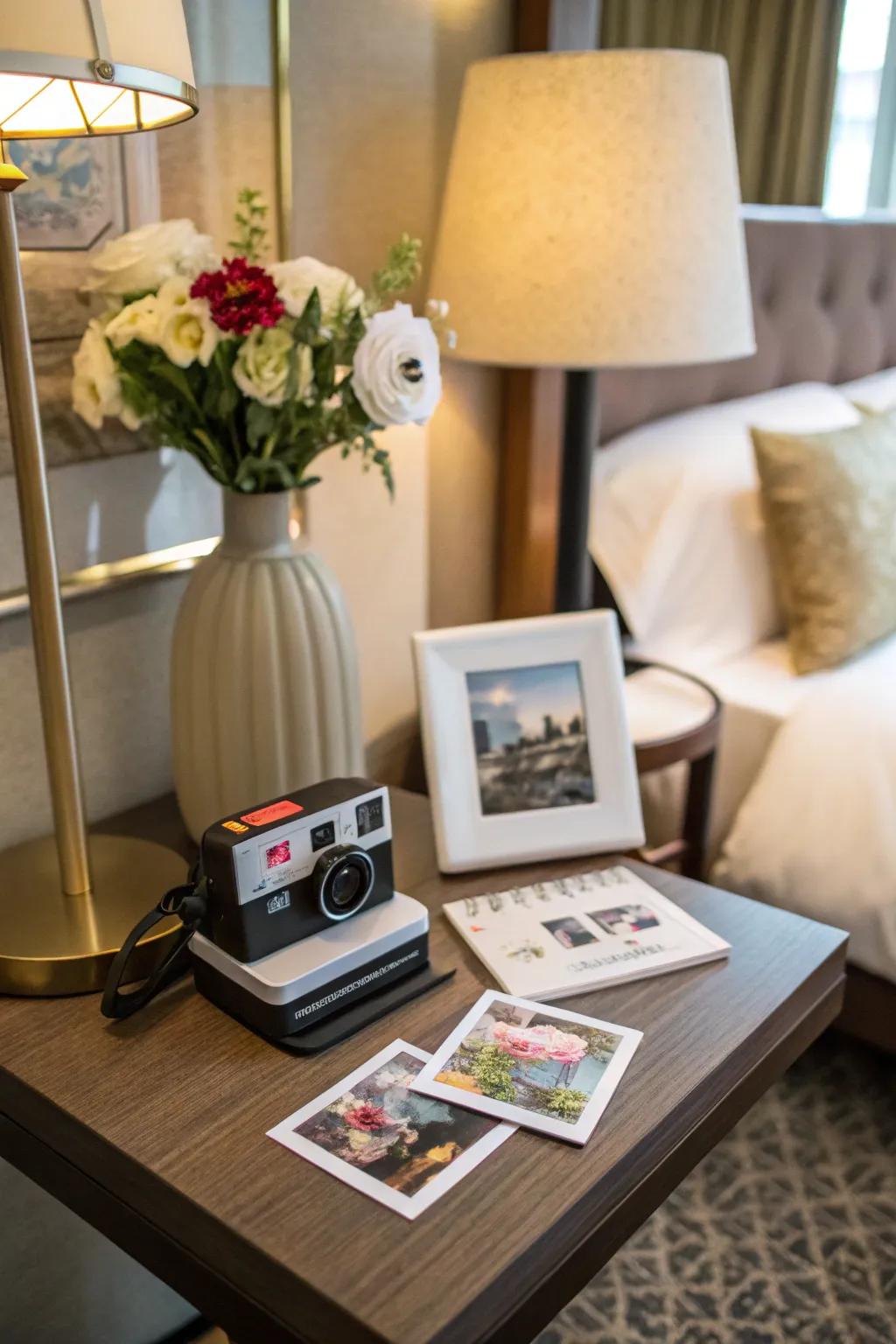 Record the moment through an instant photo station.