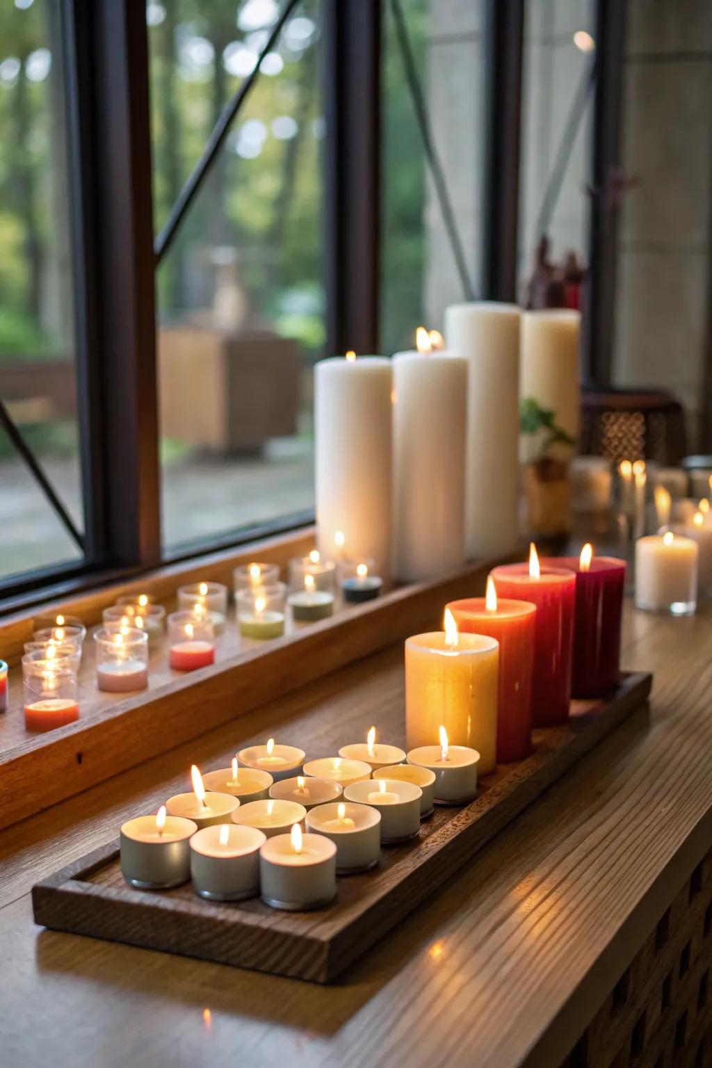 Candles offer warmth and environment to any nook.