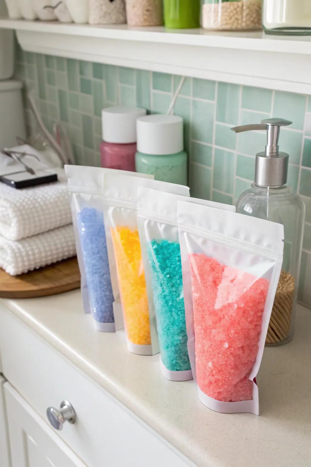 Showcase your Epsom salts with transparent stand-up pouches