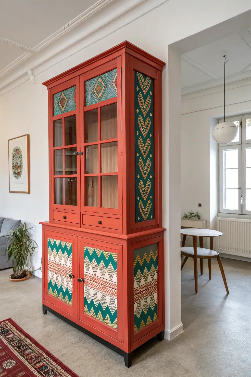 A defining hutch that defines the room's character.