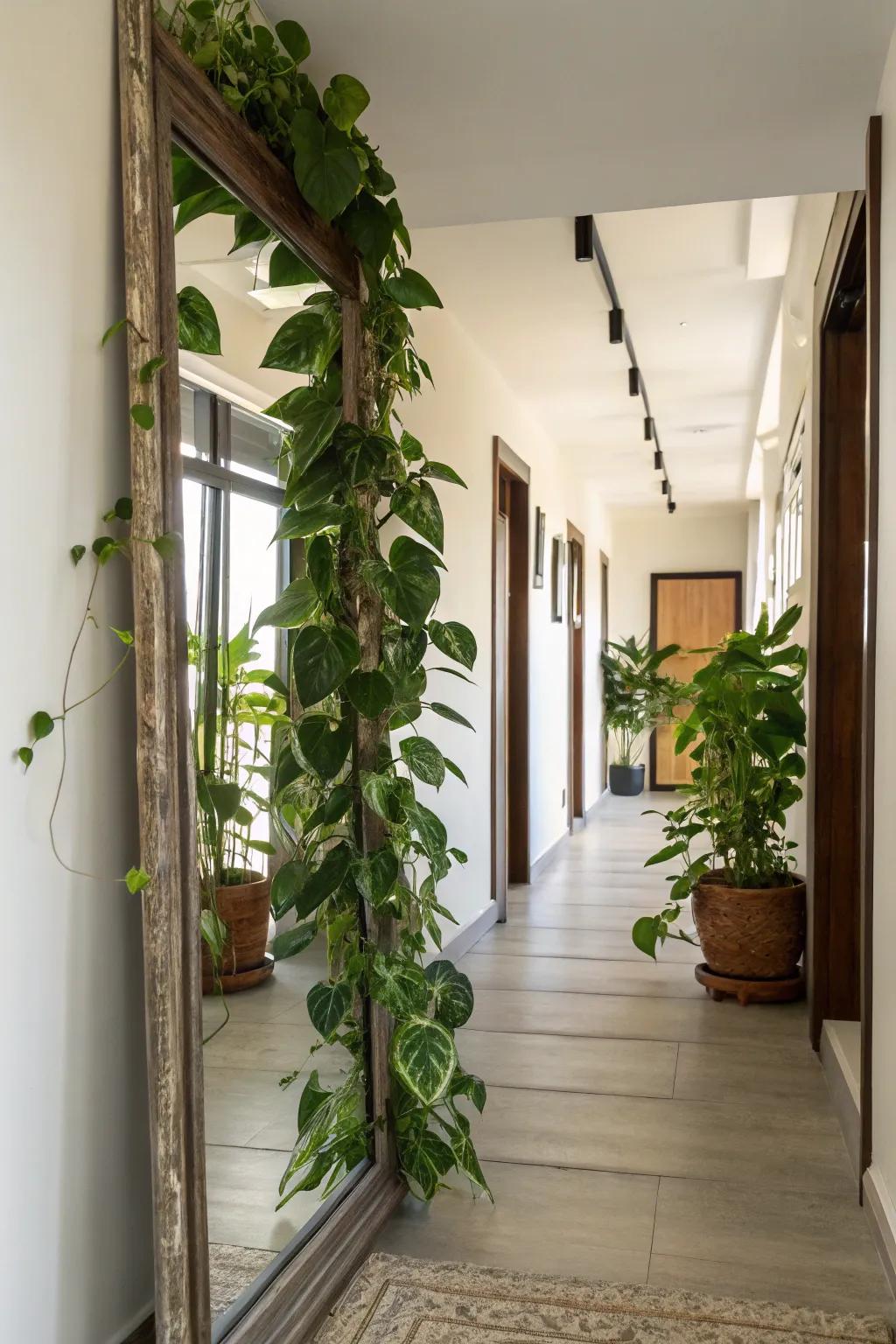 Double the nature with mirrored greenery.