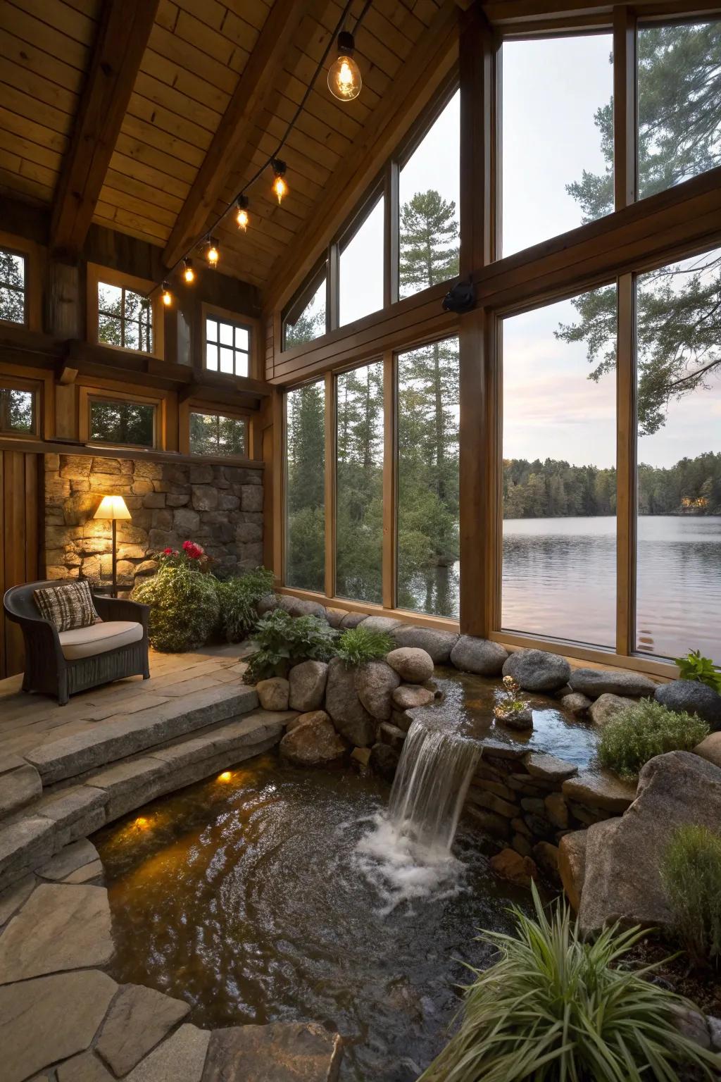 Water features contribute tranquility to the home.