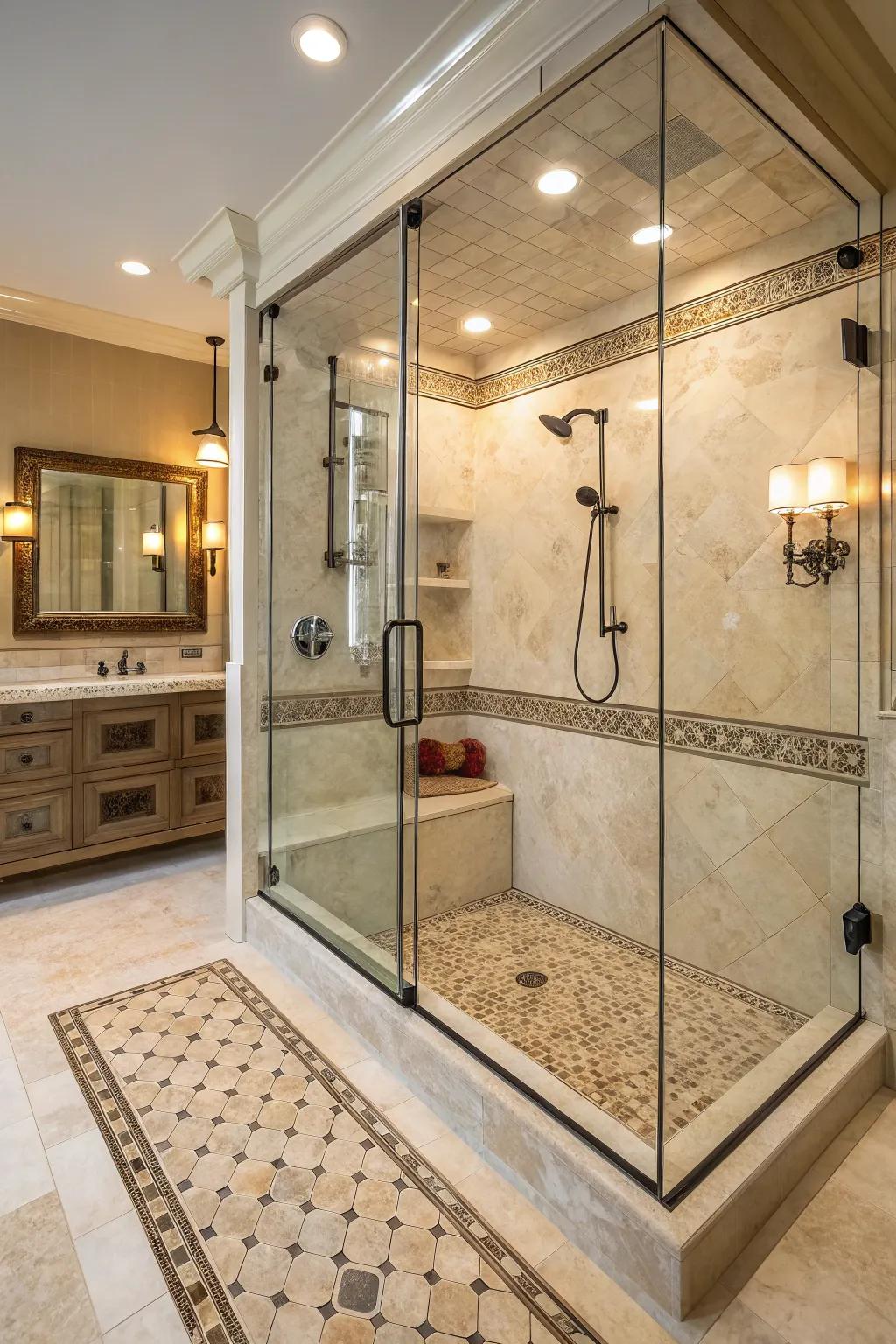 Heated floors make for a warm feel.