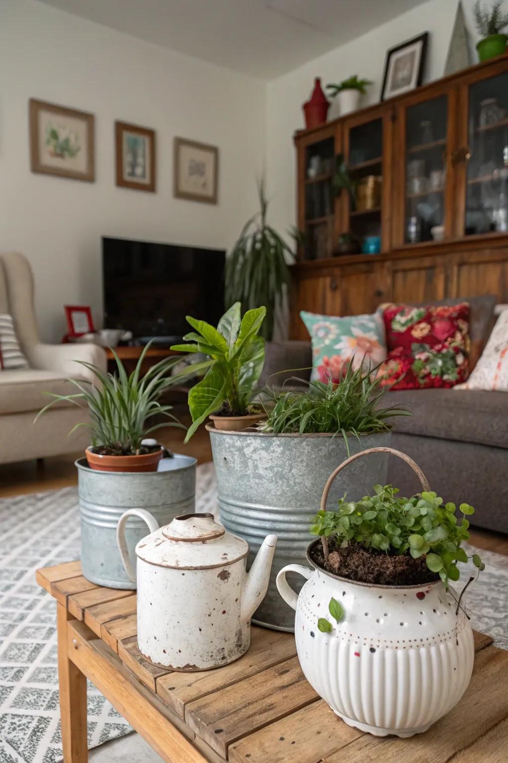 Reconfigured items fashion charming planters.