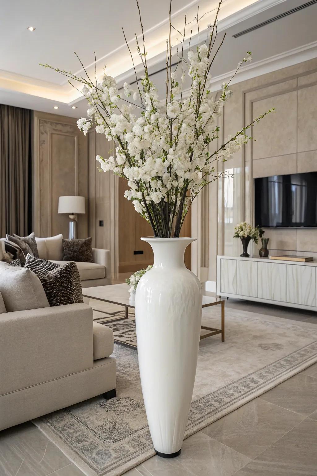 Single-tone decor with a single color palette exudes minimalist elegance.