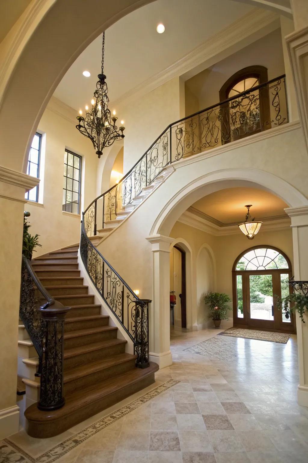 An entryway showcasing its architectural features