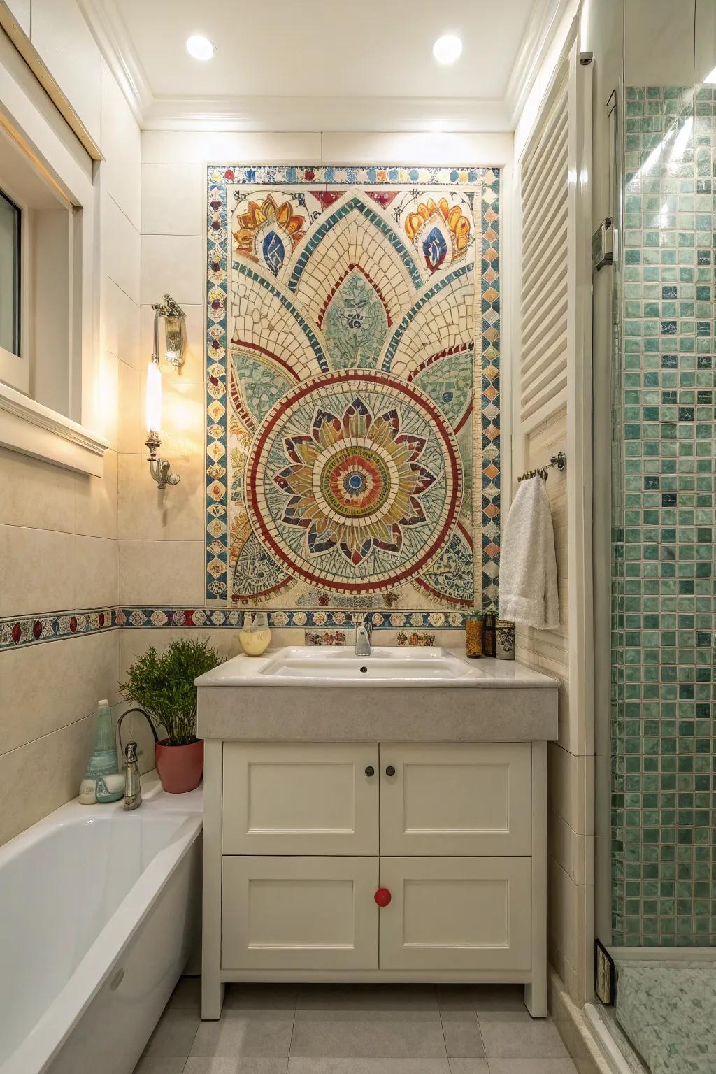 Exquisite tile designs fashion stunning focal points.