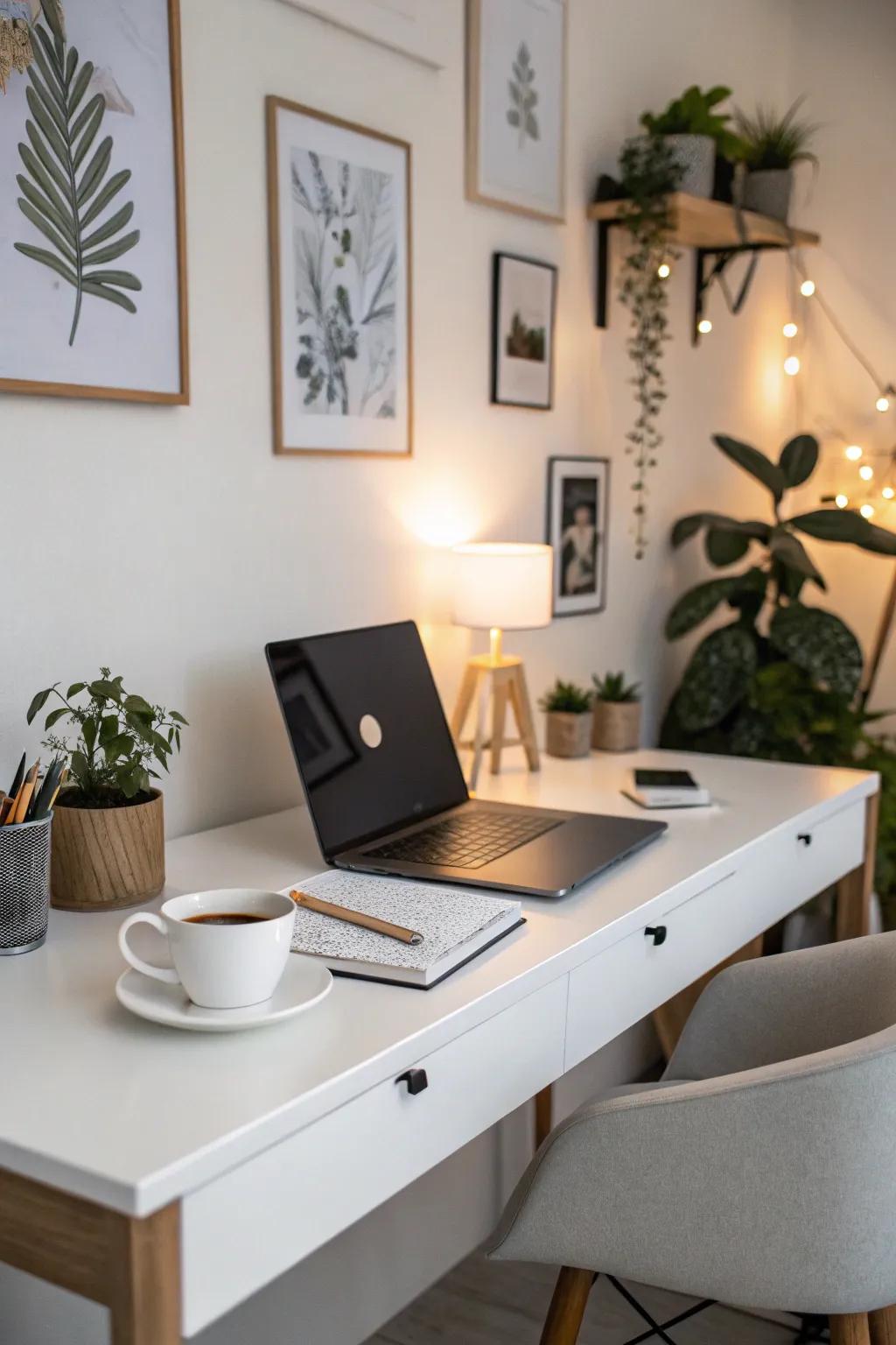 A modern home work area corner that inspires productivity.
