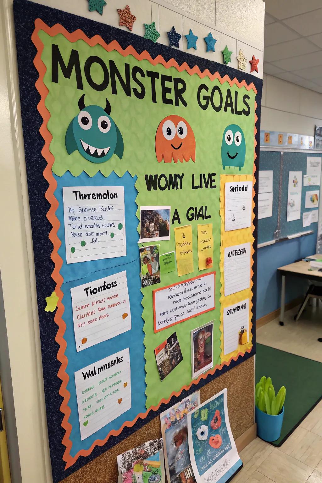 A goal board inspiring students to reach their aspirations.