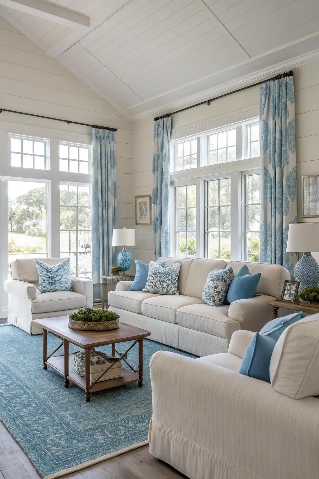 A unified hue scheme brings harmony to an off-white area.