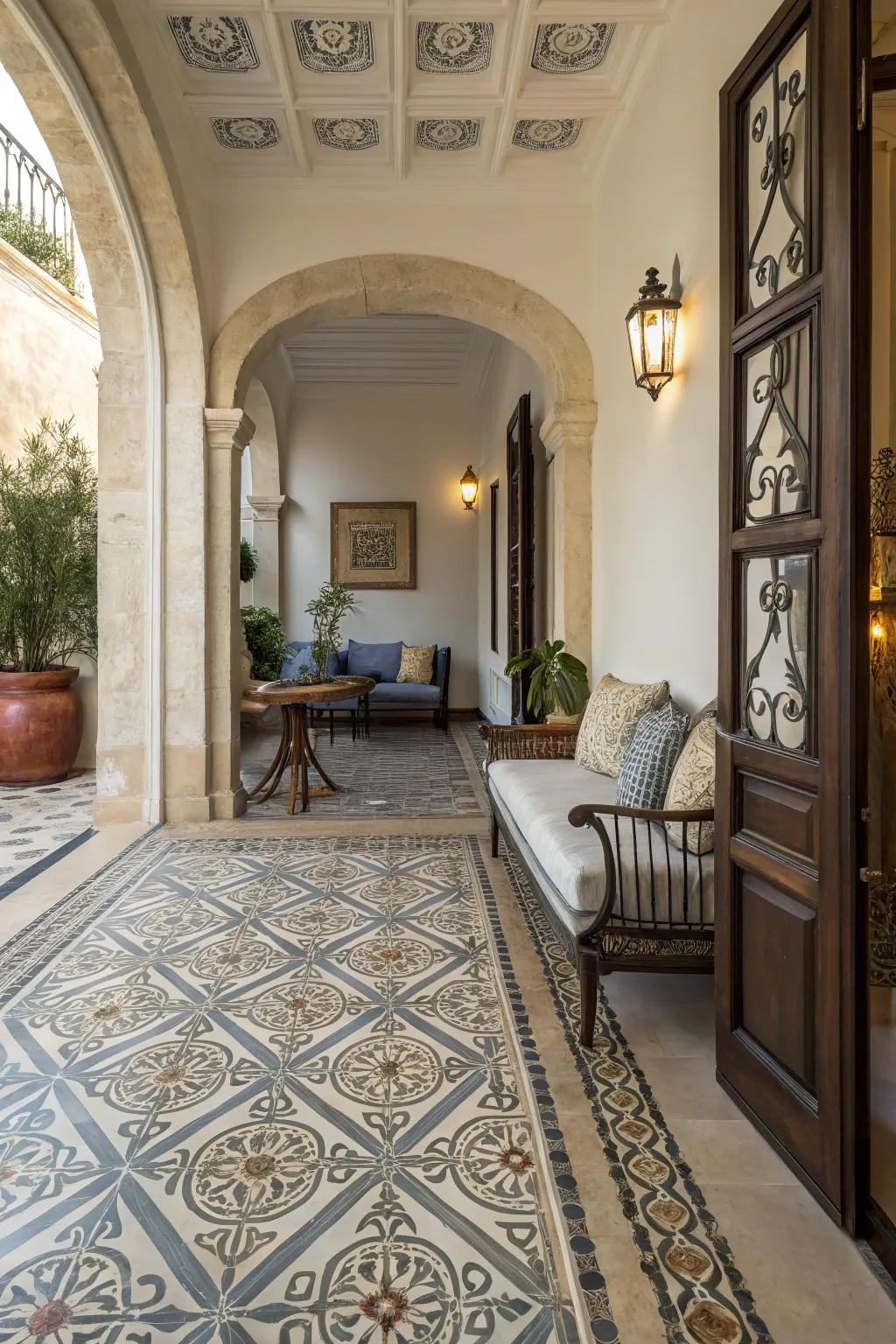 Visual passages inside an entrance enhance flow and movement.