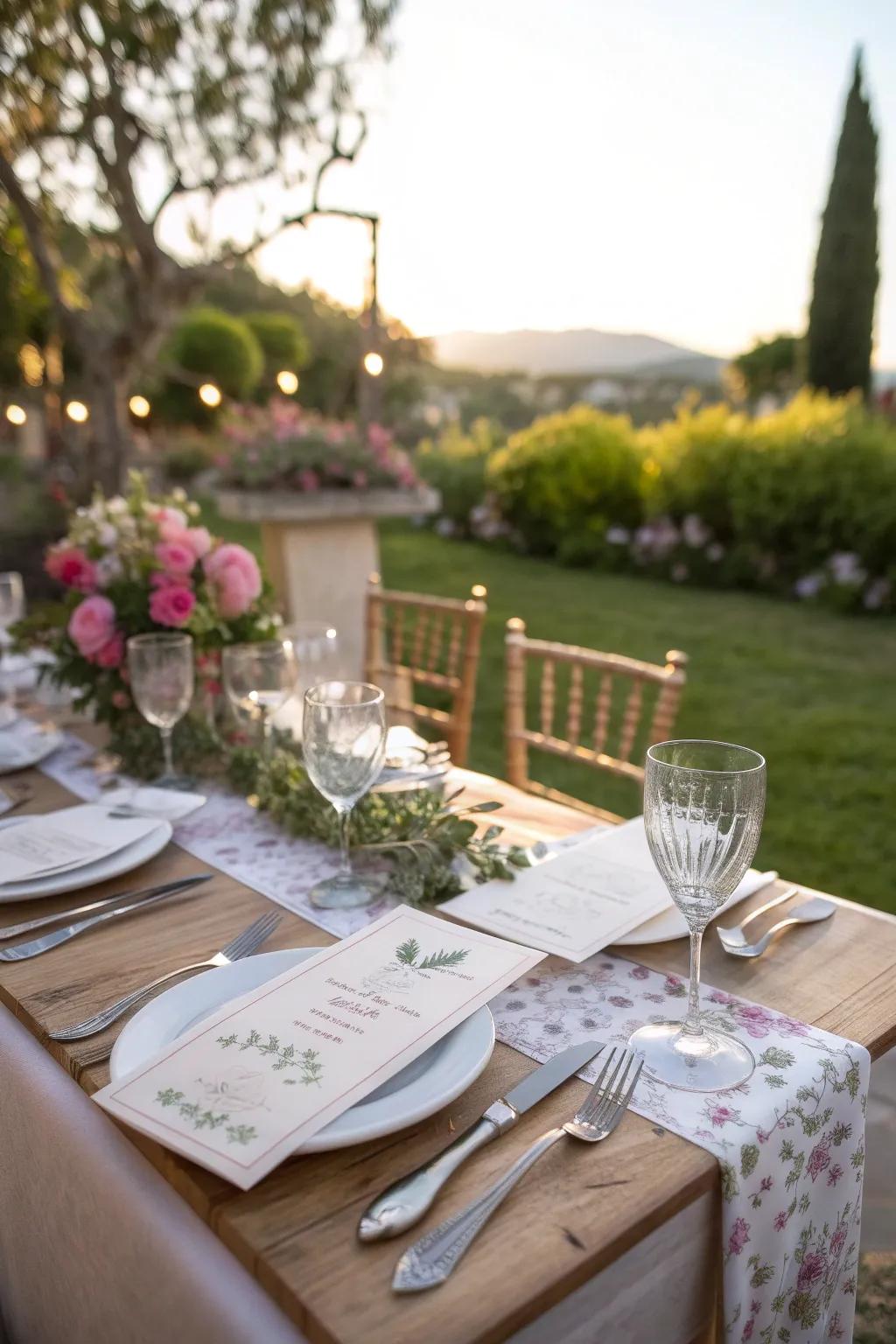 Personalized tabletop configurations cause attendees to feel special.