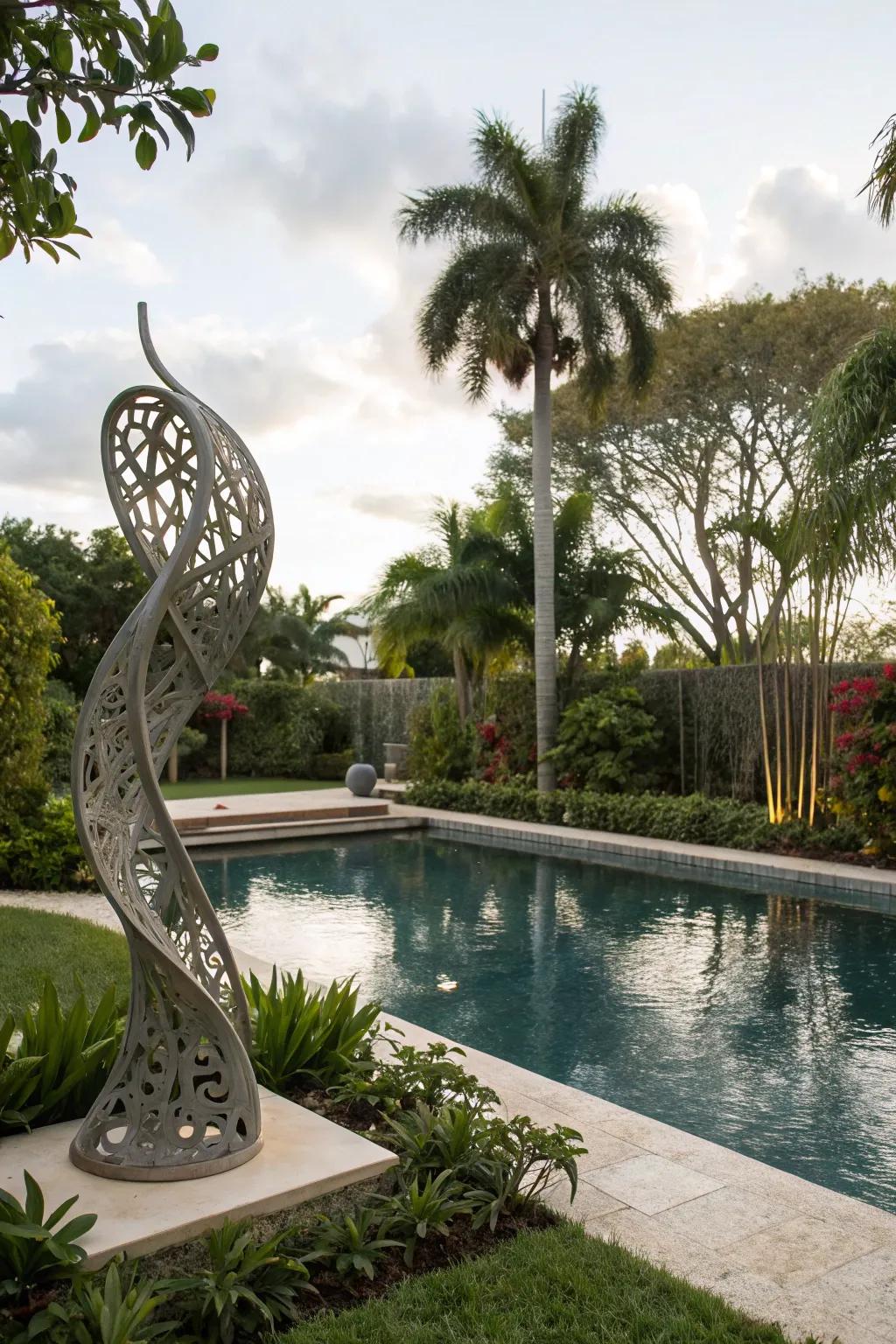 Incorporate creativity and elegance with artistic statues.