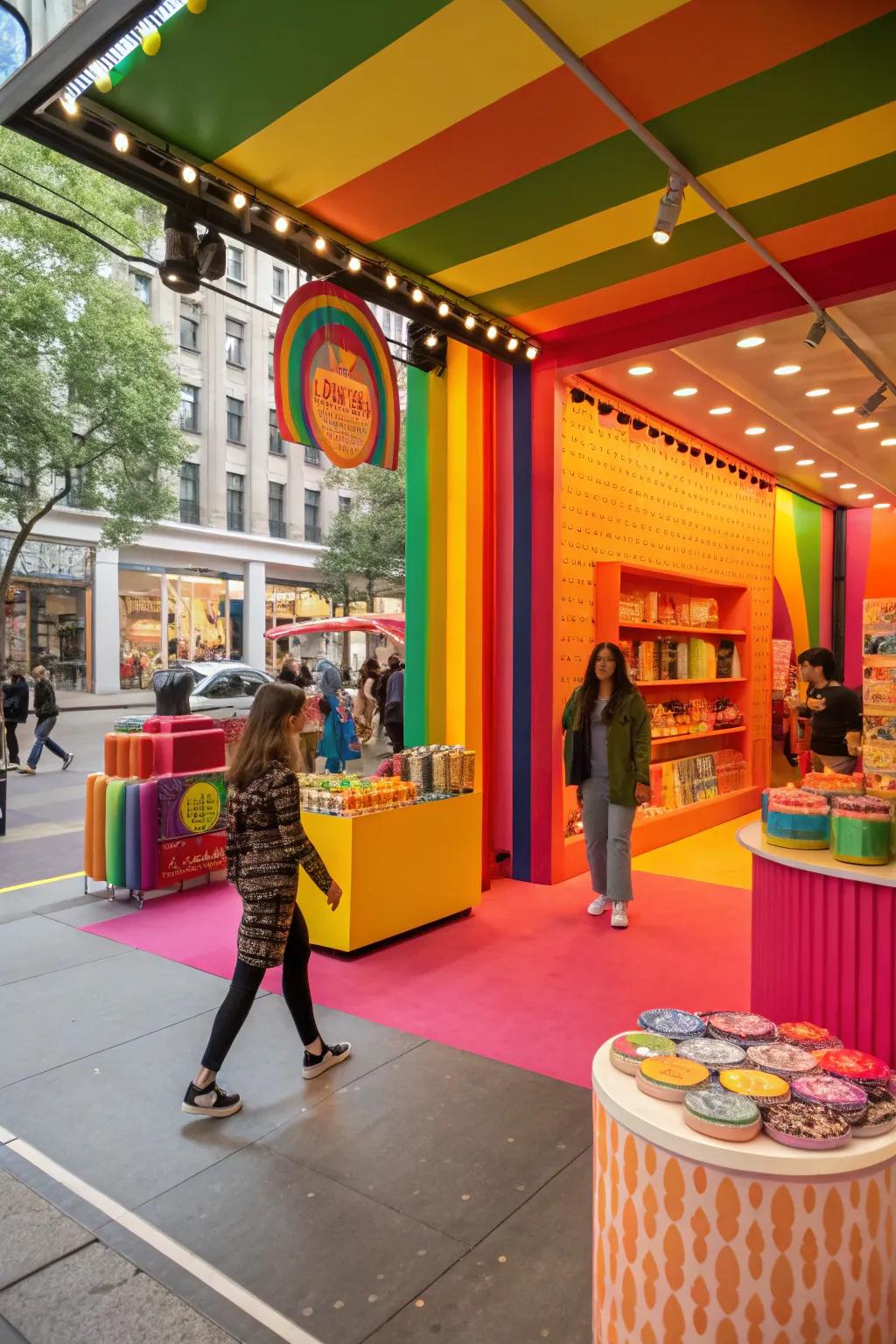 Color choices change the energy of a shop.