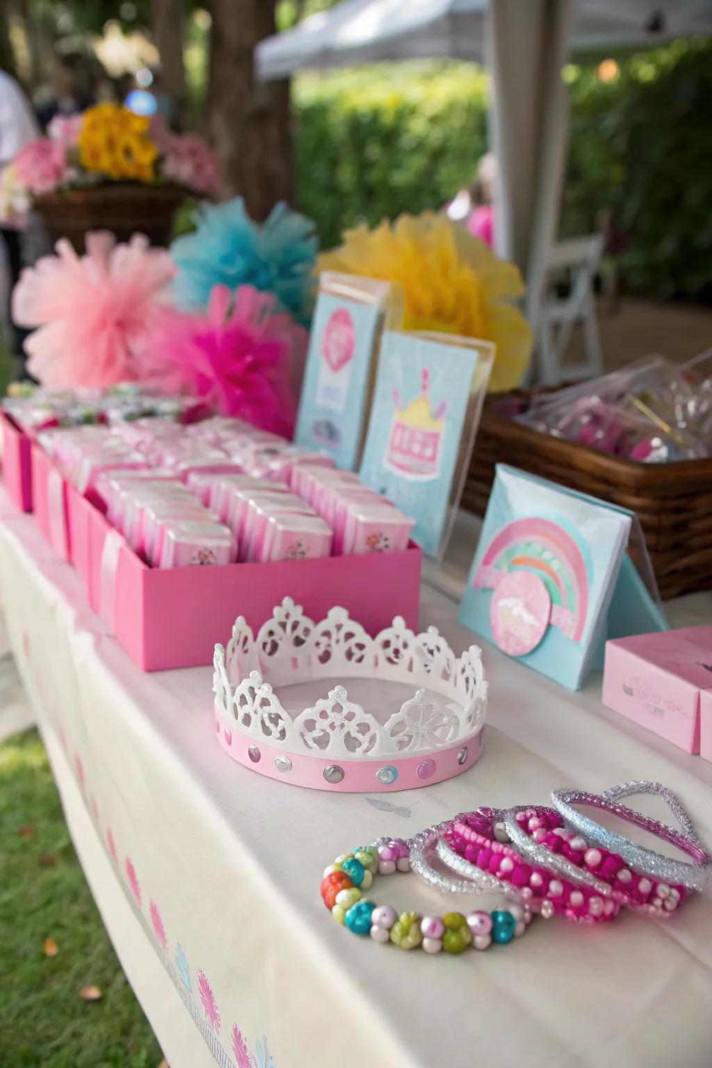 Special keepsakes for little princess guests.