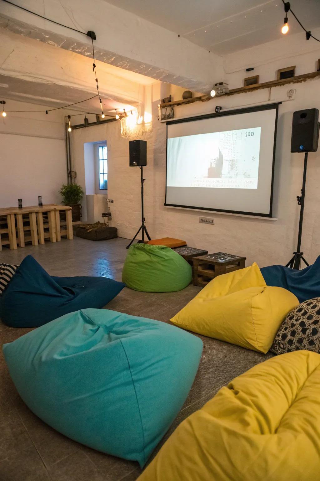 Cushions on the floor are easy and cozy.
