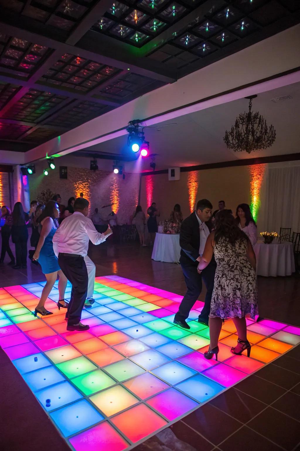 A lively spectrum dance space featuring attendees relishing the music.