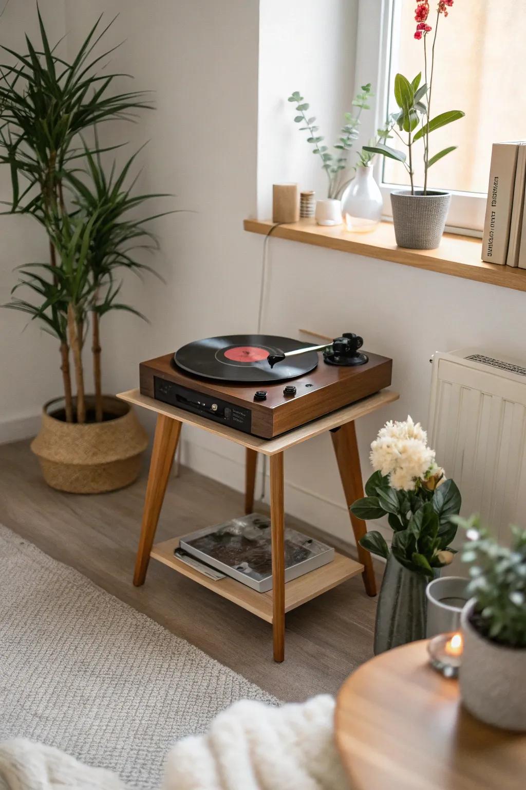 Peaceful in a record player setup.