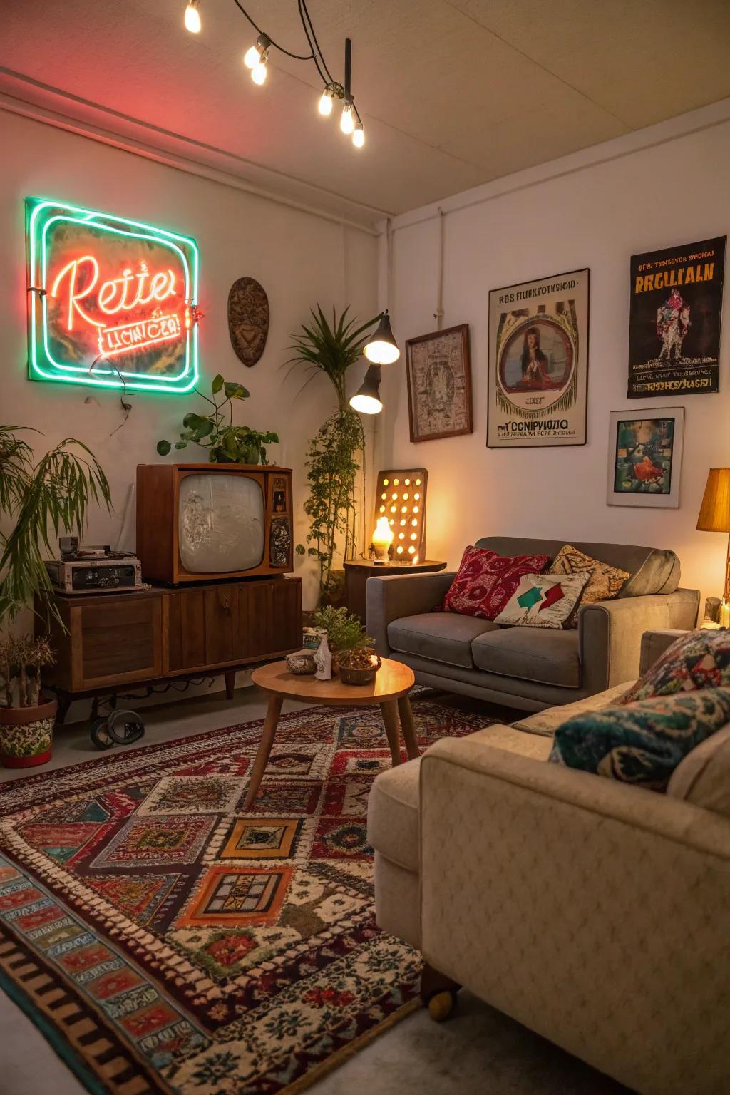 Neon accents inject a playful throwback vibe.