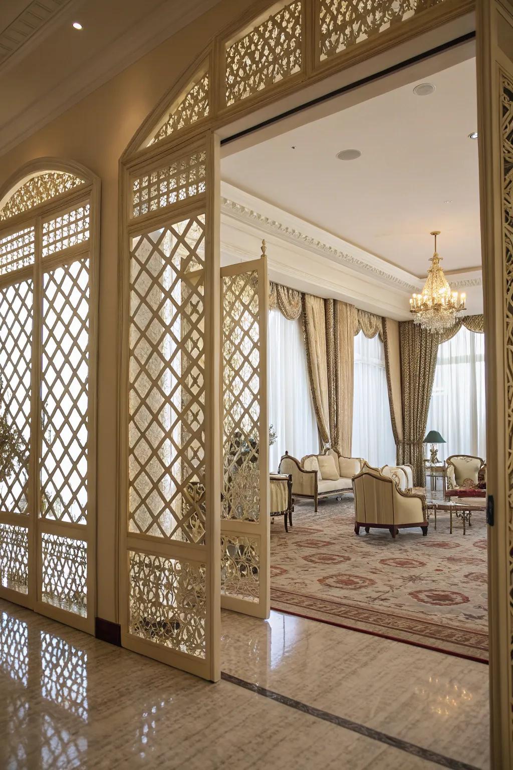 Lattice panels offer a perfect mix of privacy and decorative charm.