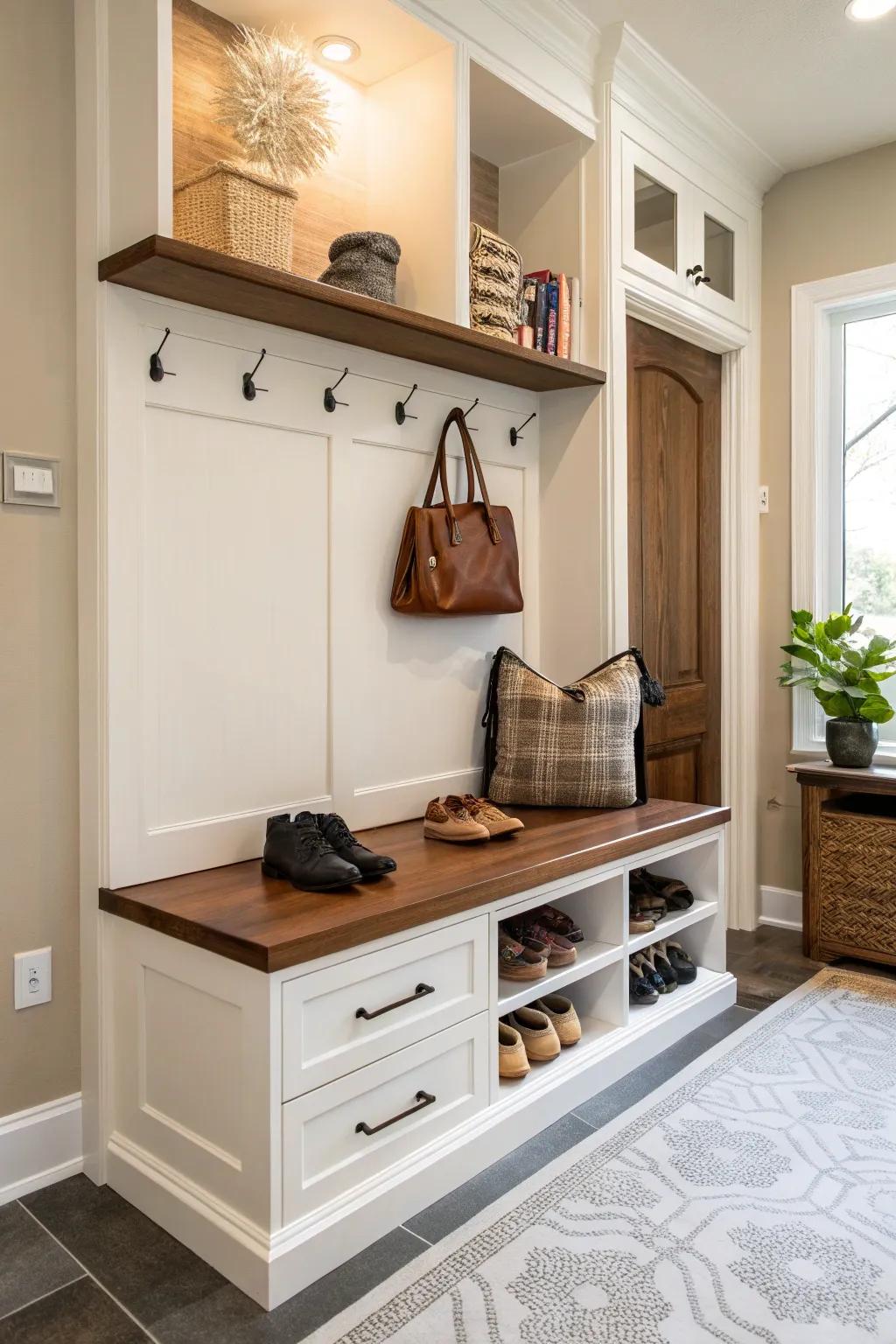 A storage bench combines function with style in your home.