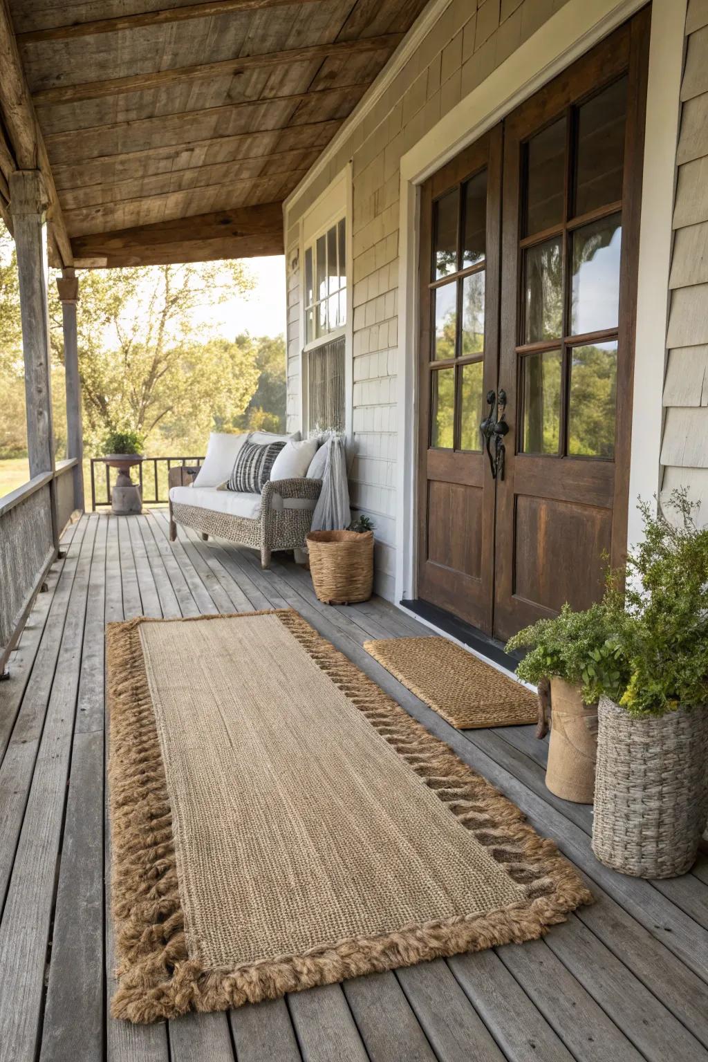 Complete your space with a natural fiber rug.