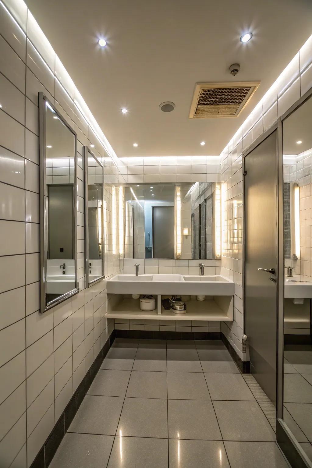 Surfaces that reflect amplify light and create a spacious feel.