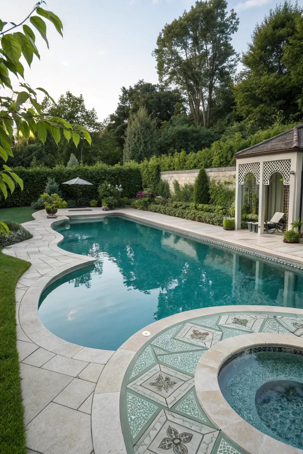 Transform your pool into art with a creative design.