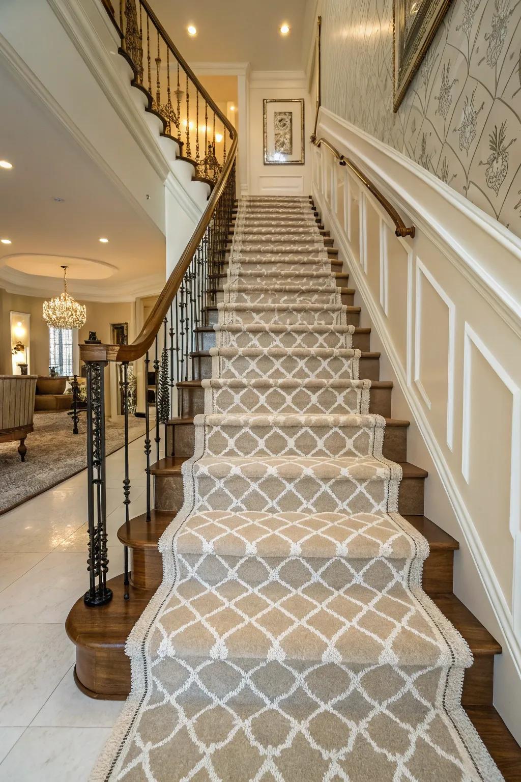 Subtle patterns offer understated elegance to your staircase.