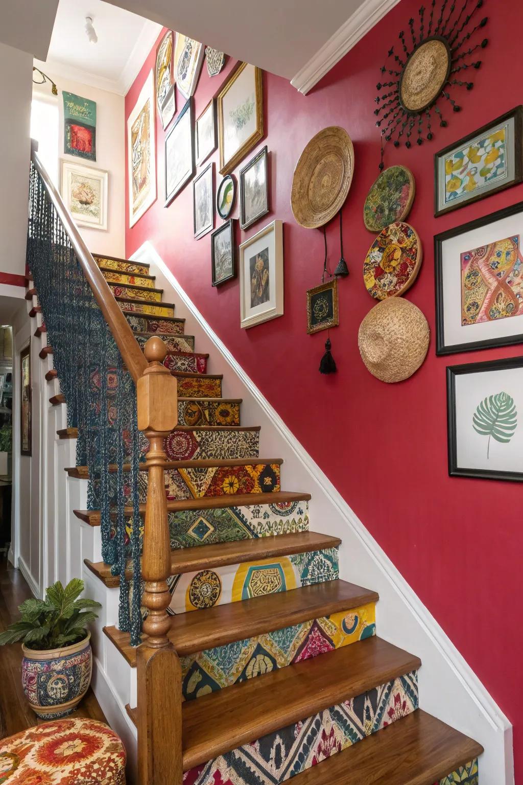 Make your staircase the main thing with a great wall.
