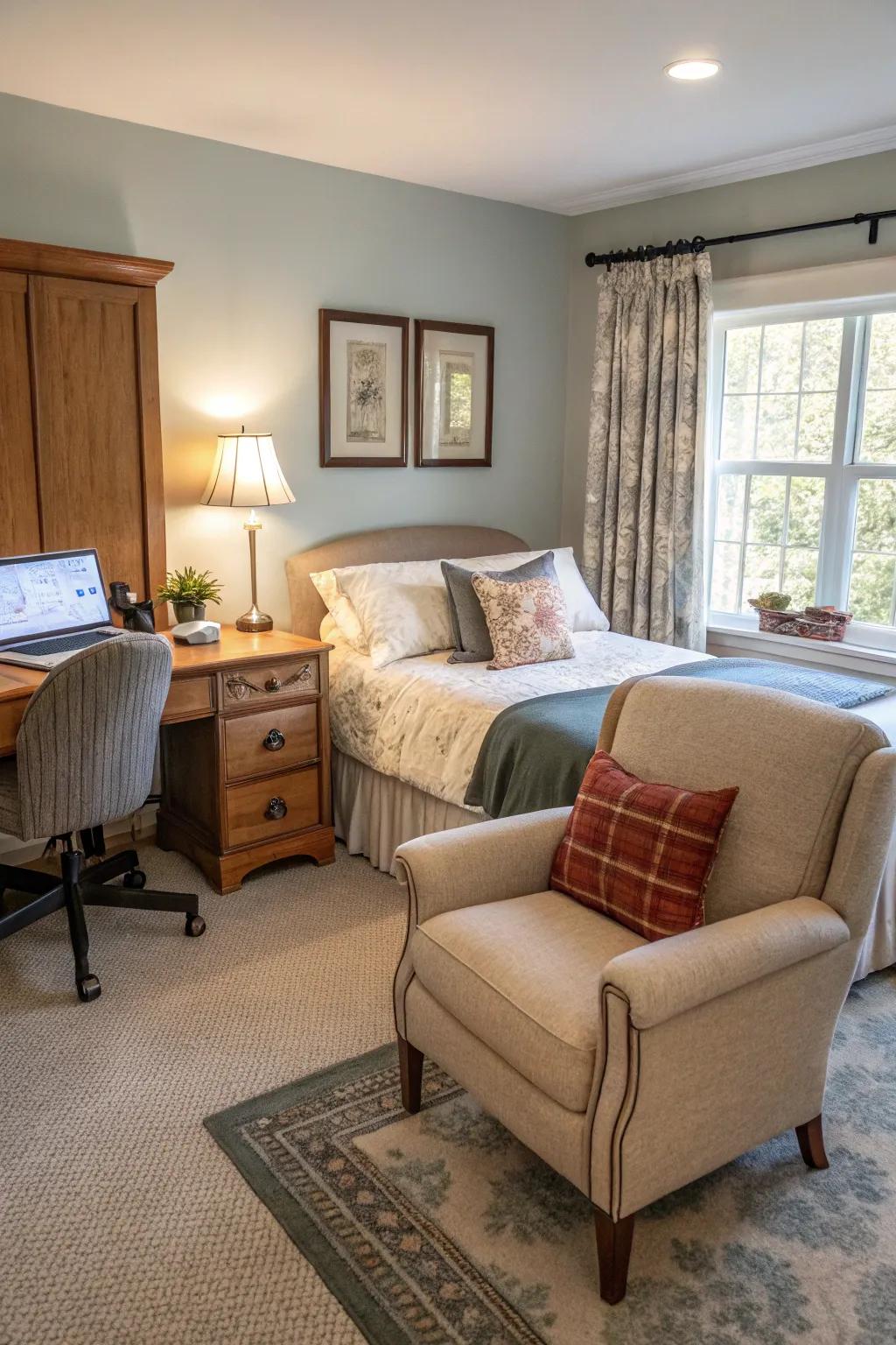 Blend practicality and style in a multi-use area.