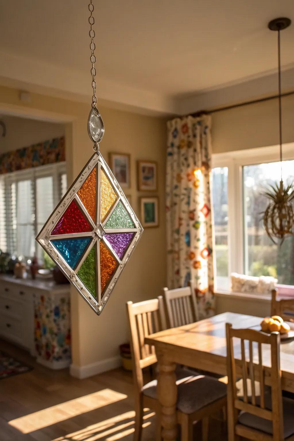 Sophisticated style is captured in melted glass light catchers.