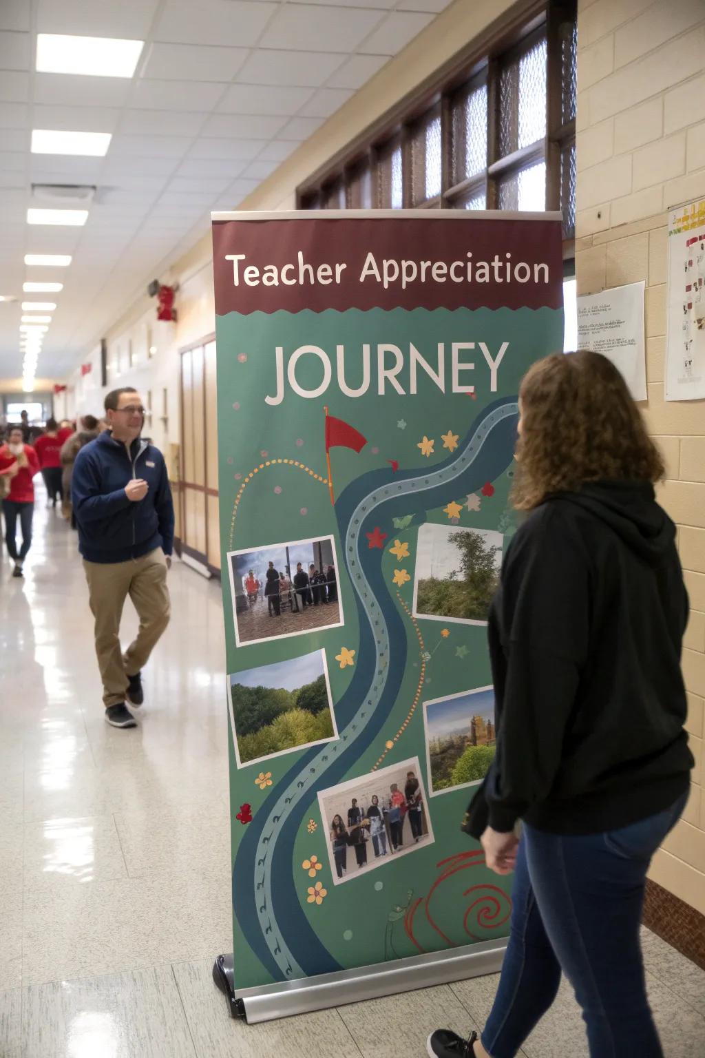 A journey-themed banner celebrating the course of education.