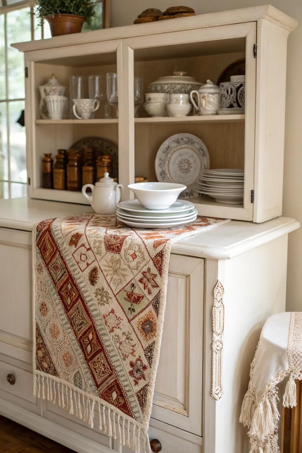Textiles add warmth and a cozy touch.