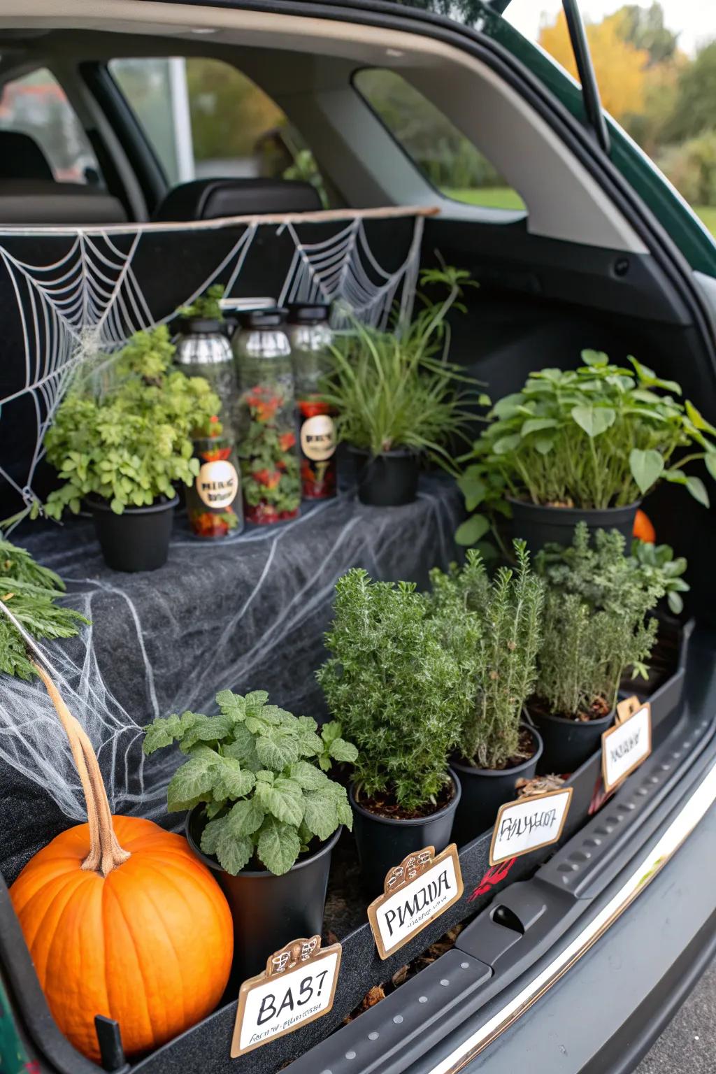 A witch's herb garden adds an educational twist.