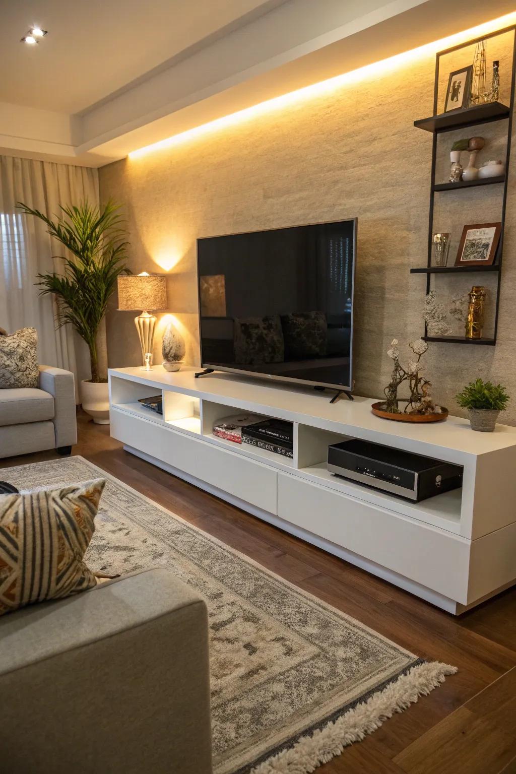 Custom solutions provide tailored functionality and style for your TV area.