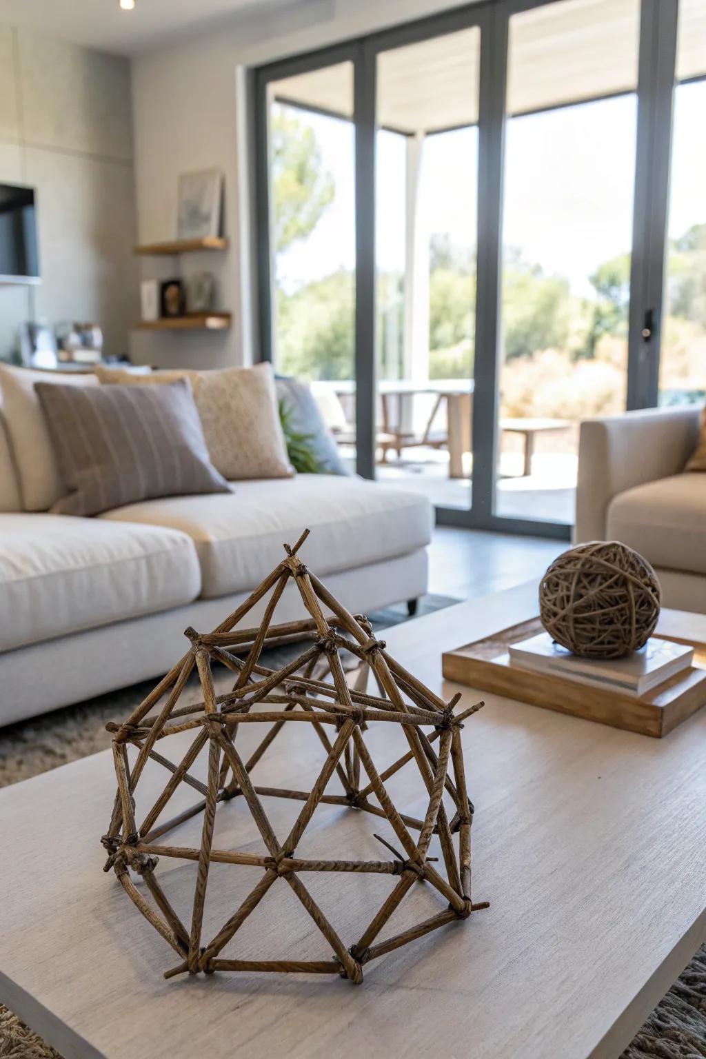 A modern geometric branch arrangement.