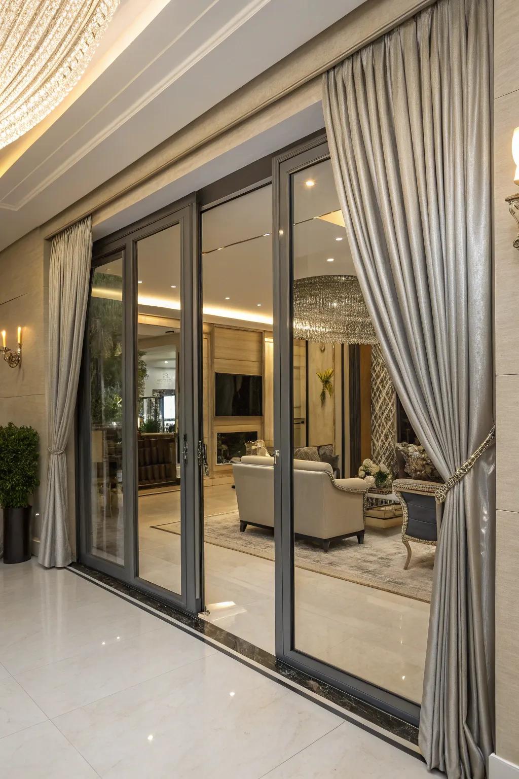 Metallic shades add a luxurious, shimmering effect.