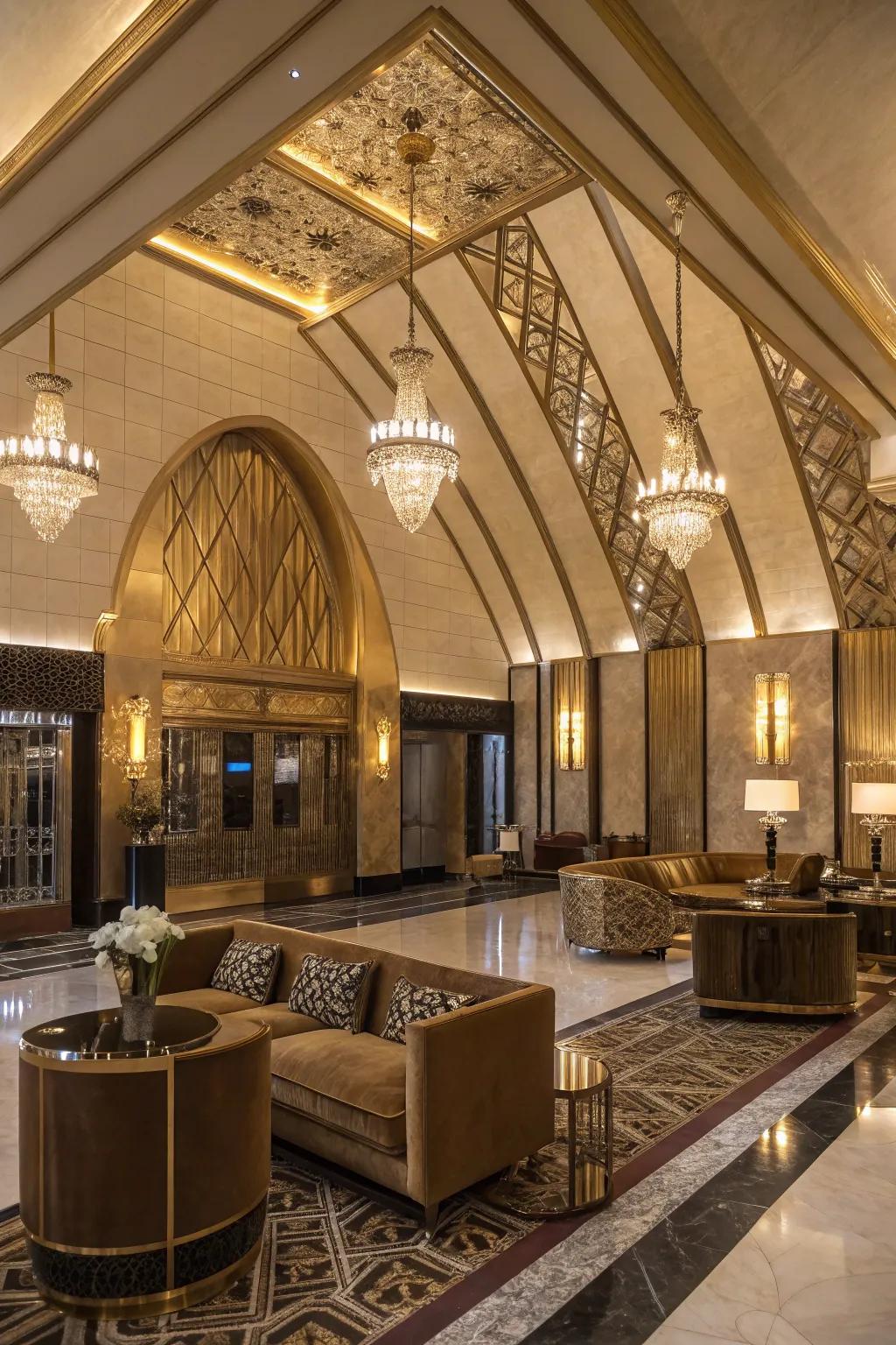 Creative Expression with inclined beams on a vaulted ceiling.