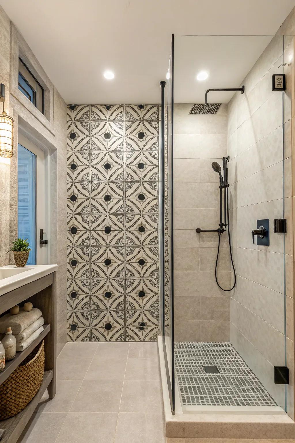 Feature walls create a stunning focal point in your shower.