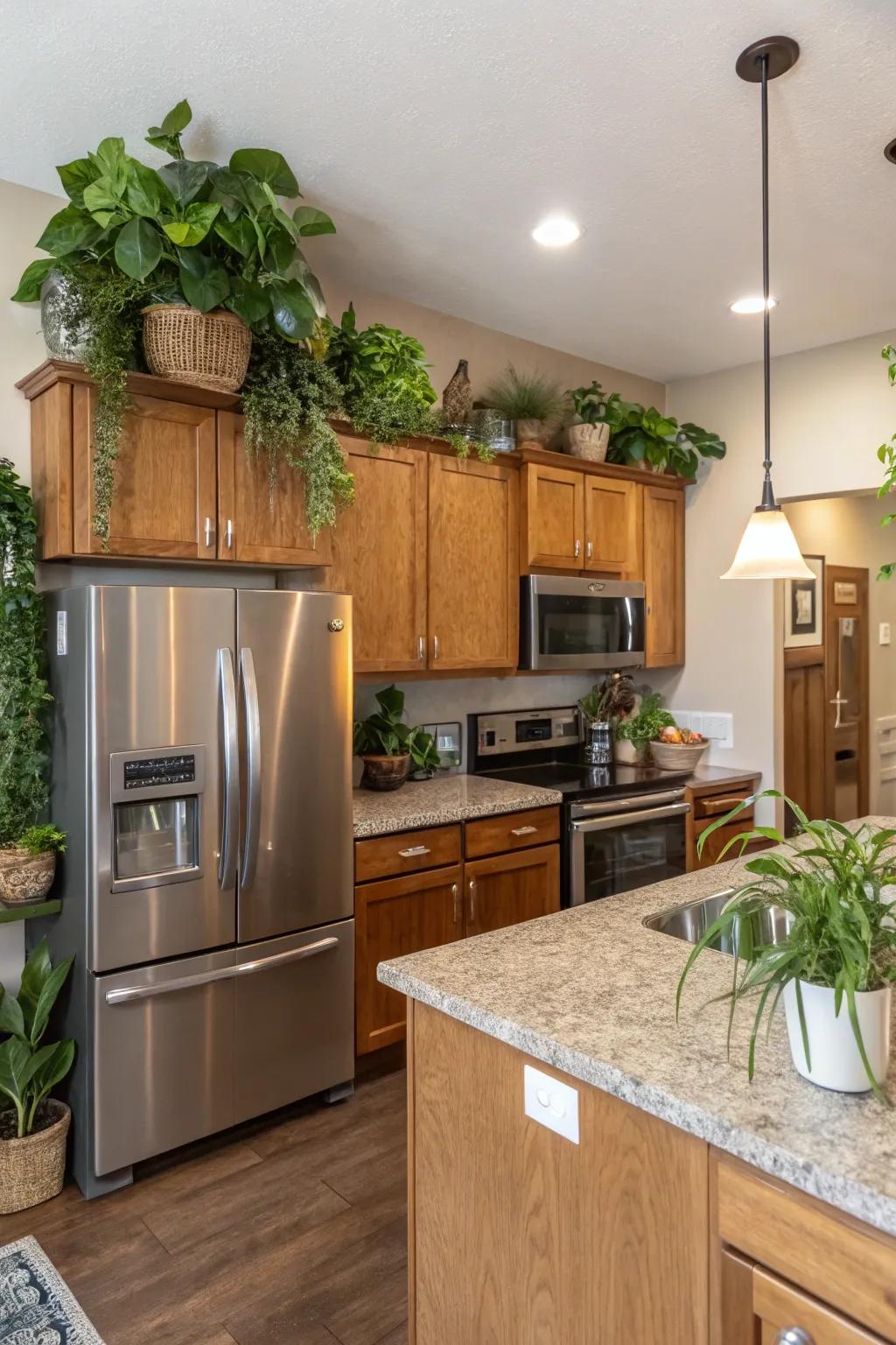 Potted plants bring life.