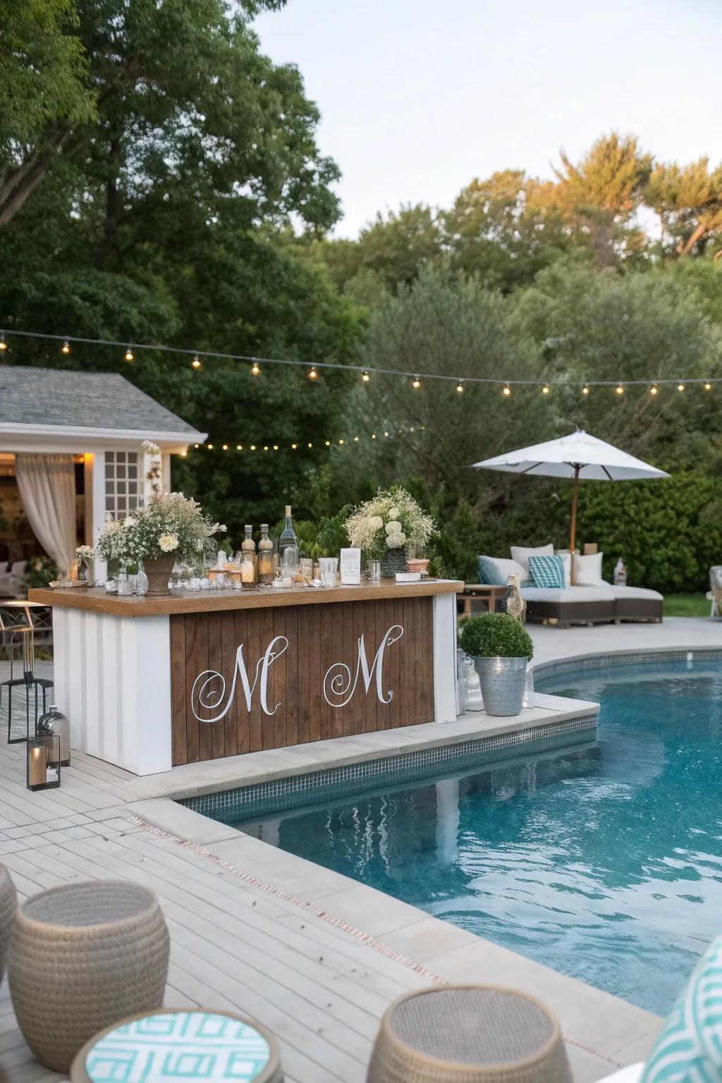 Personalized aspects make your poolside bar uniquely yours.